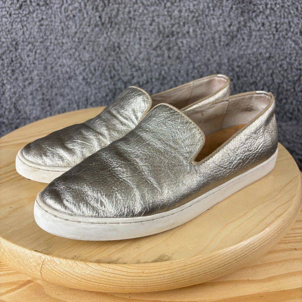 Birdies The Swift Loafer Women 7 Leather Metallic Gold Flat Slip On Comfort Shoe